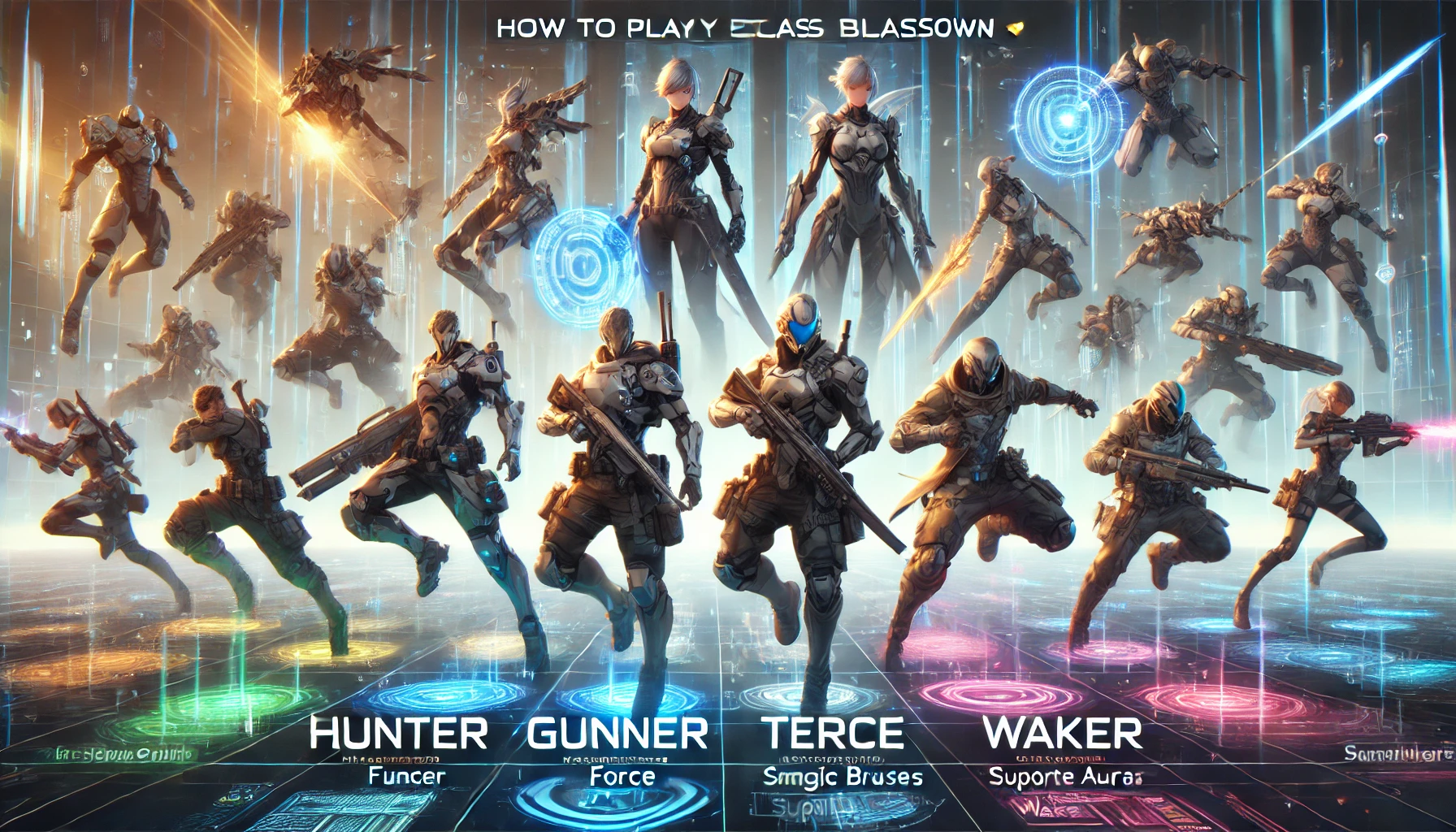 PSO2 NGS class guide 2025, how to play Hunter NGS, Fighter playstyle PSO2 NGS, Ranger weakpoint guide, Gunner Chain Trigger playstyle, Force elemental casting guide, Techter support wand playstyle