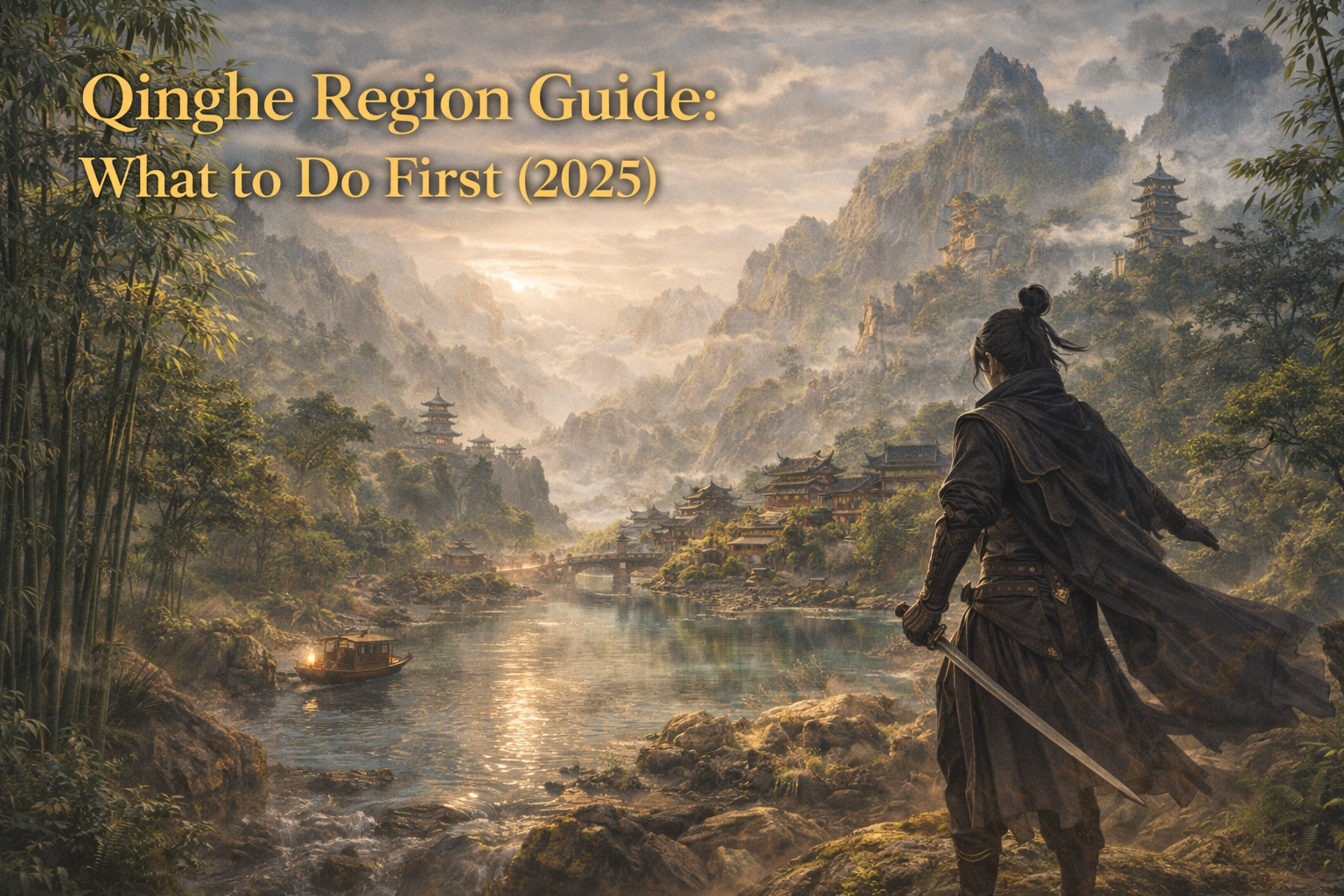 Where Winds Meet Qinghe, Qinghe what to do first, Where Winds Meet early game guide, Qinghe exploration guide, Qinghe quests, Northern Vow Ruins, Echoes of Old Battles quest, Shenxian Ferry