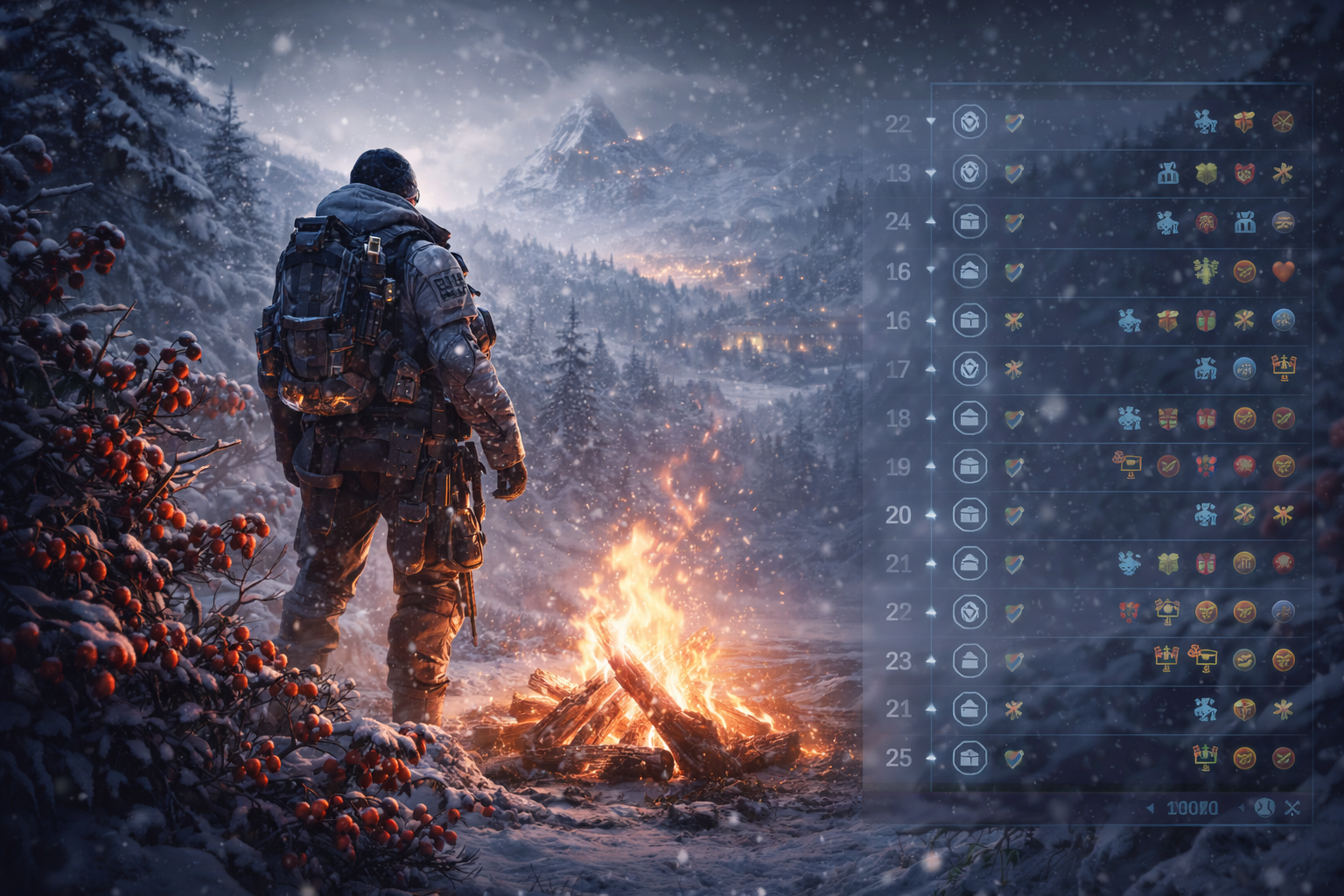 ARC Raiders Flickering Flames, Gathering Candleberries, ARC Raiders Merits, Merit farming, 25 tiers rewards, Hi-Tech Hiker outfit