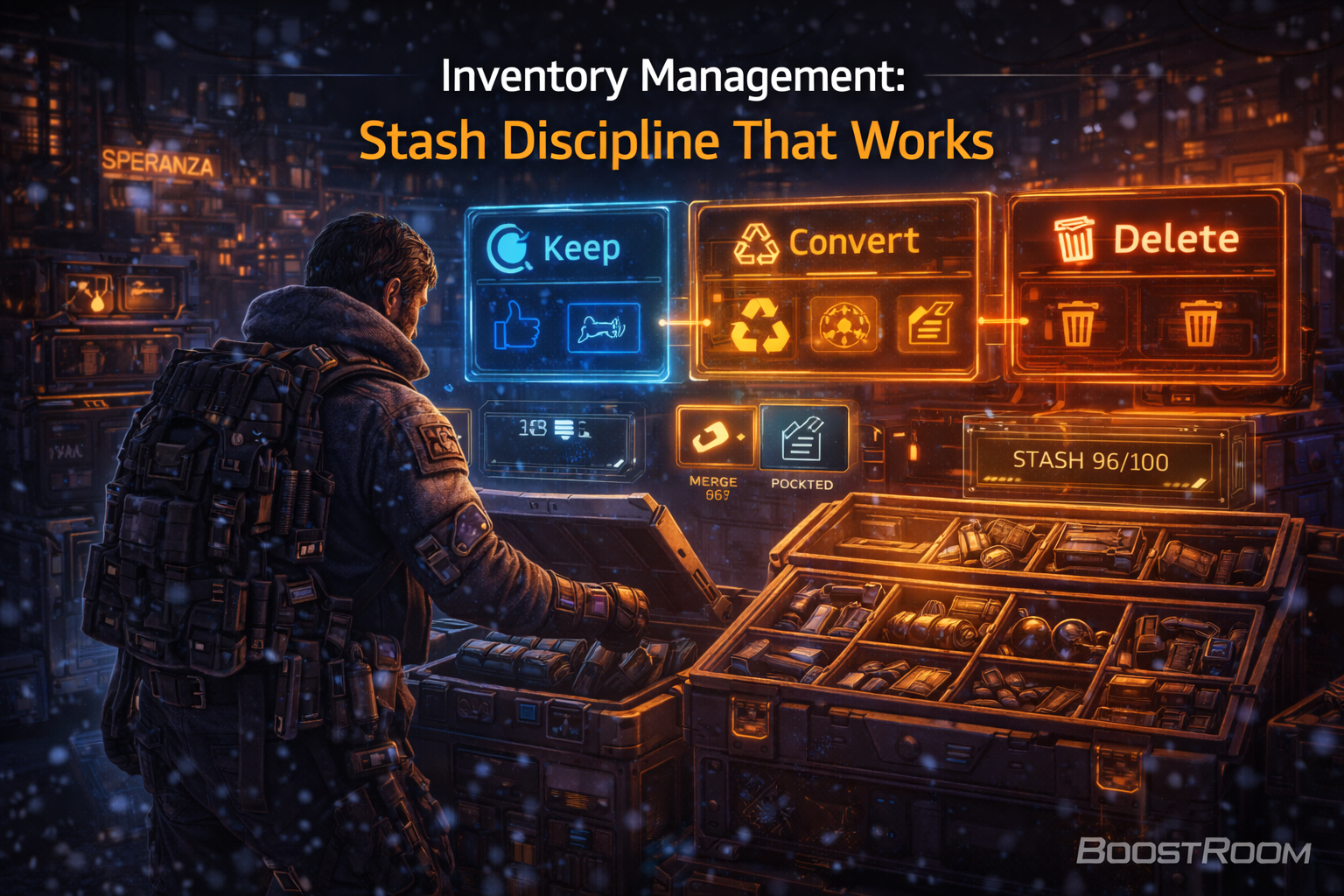 ARC Raiders inventory management, ARC Raiders stash discipline, ARC Raiders stash full, ARC Raiders merge stacks, ARC Raiders split stack