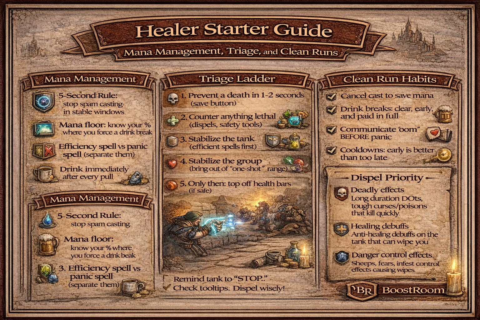 TBC Classic healer guide, healer starter guide TBC, mana management TBC Classic, five second rule TBC