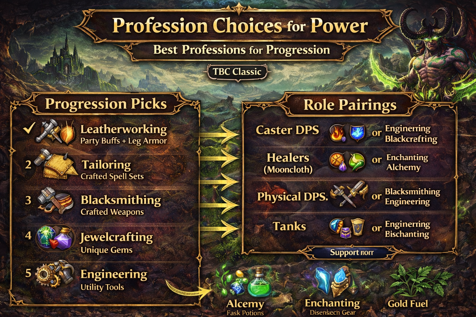 TBC Classic professions, best professions TBC Classic, professions for raiding TBC, Leatherworking drums TBC