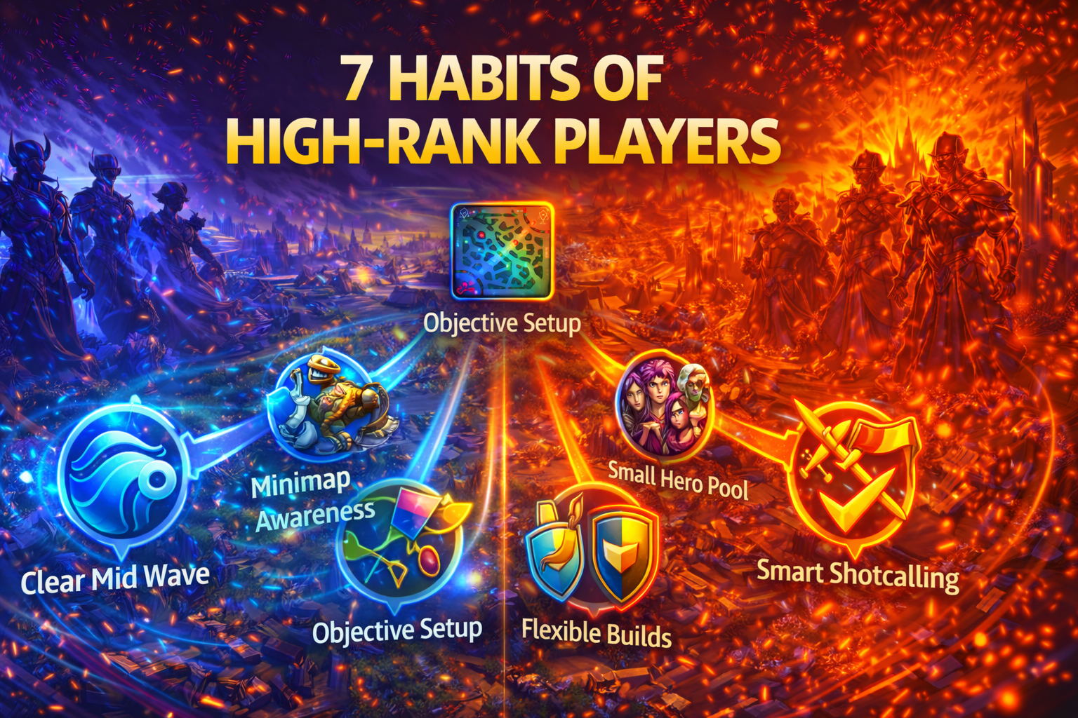 7 habits high rank MLBB, high rank Mobile Legends habits, Mythic habits MLBB, Mythical Glory tips, Mythical Immortal guide, MLBB macro habits, wave management MLBB