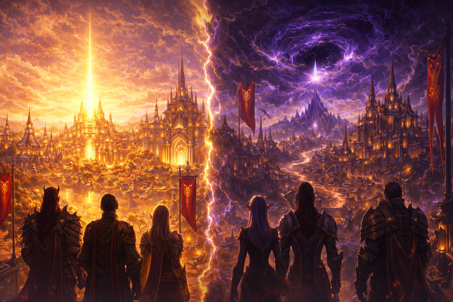 Silvermoon City rebuilt, Silvermoon City reimagined, WoW Midnight Silvermoon hub, Silvermoon shared hub Horde Alliance, Silvermoon Horde-only district, Silvermoon cross-faction city, Quel’Thalas