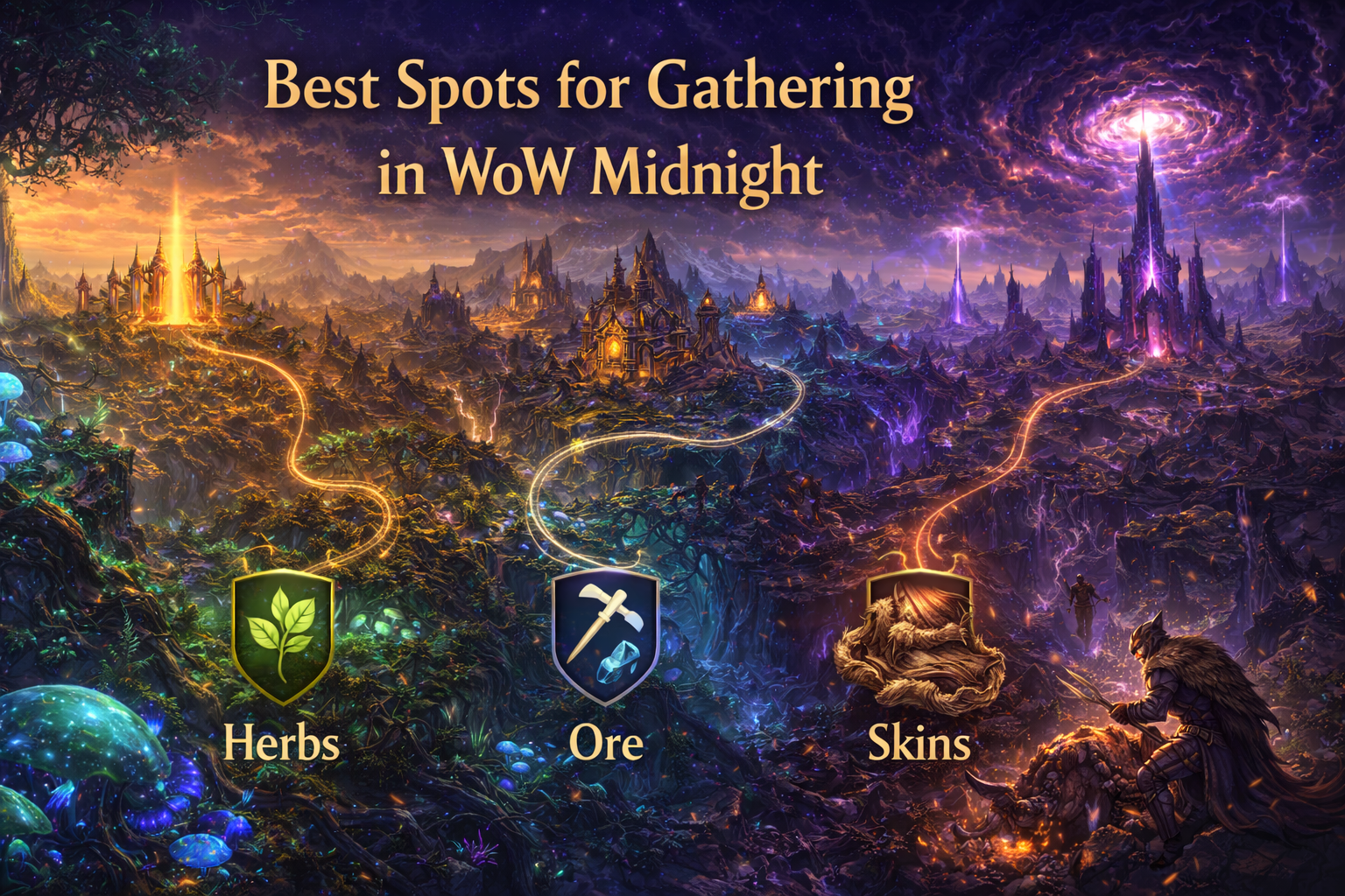 WoW Midnight gathering, WoW Midnight herbalism routes, WoW Midnight mining routes, WoW Midnight skinning routes, Eversong Woods gathering, Zul’Aman gathering, Harandar gathering