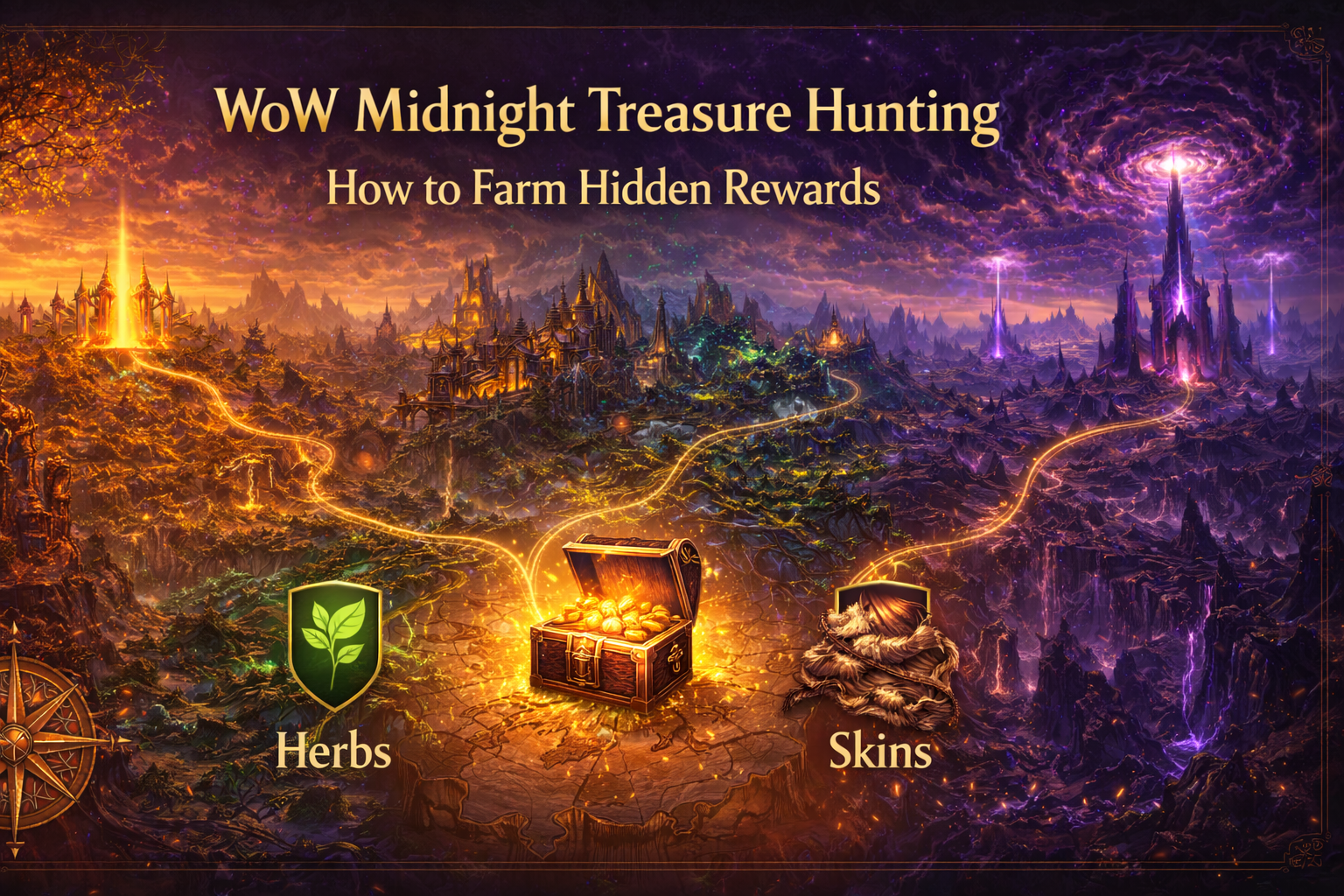 WoW Midnight treasure hunting, Midnight treasures guide, farm hidden rewards Midnight, Eversong Woods treasures, Zul’Aman treasures, Harandar treasures, Voidstorm treasures