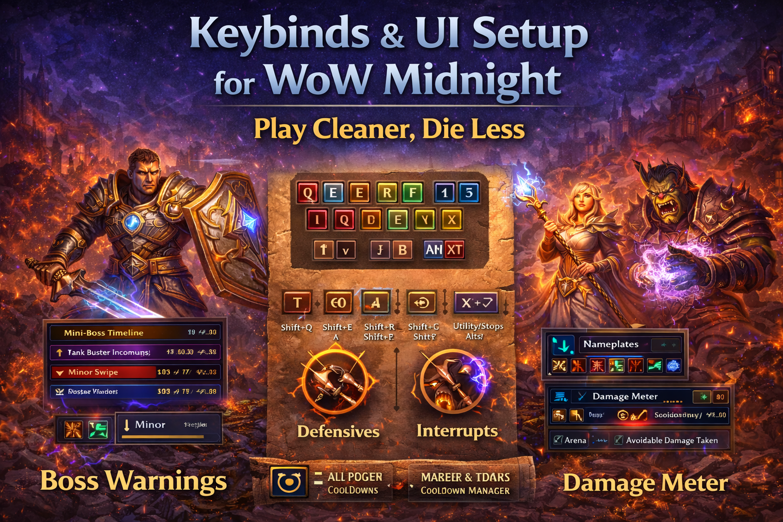 WoW Midnight keybinds, Midnight UI setup, Boss Warnings timeline, Boss Text Alerts, Midnight cooldown manager, cooldown manager alerts, text-to-speech alerts WoW, Midnight damage meter WoW Midnight keybinds, Midnight UI setup, Boss Warnings timeline, Boss Text Alerts, Midnight cooldown manager, cooldown manager alerts, text-to-speech alerts WoW, Midnight damage meter