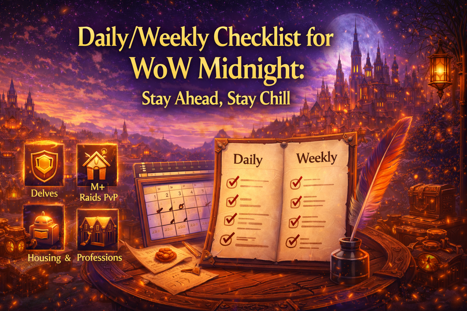 WoW Midnight checklist, WoW Midnight daily checklist, WoW Midnight weekly checklist, Midnight reset routine, Midnight gearing routine, Midnight Delves checklist, Midnight Mythic+ weekly WoW Midnight checklist, WoW Midnight daily checklist, WoW Midnight weekly checklist, Midnight reset routine, Midnight gearing routine, Midnight Delves checklist, Midnight Mythic+ weekly